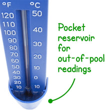 Load image into Gallery viewer, SplashTech Pocket Reservoir Pool Thermometer, Large – Dual Display Scale, Sinking for Accurate Readings - Swimming Pool Maintenance Equipment for Indoor/Outdoor Pool, Spa, Hot Tub, Pond, Jacuzzi