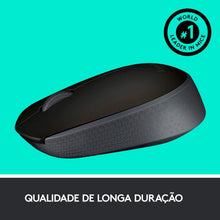 Load image into Gallery viewer, Logitech M170 2. 4GHz Wireless 3-Button Optical Scroll Mouse W/Nano USB Receiver (Black)