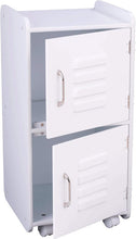 Load image into Gallery viewer, KidKraft Painted Wood Medium Storage Locker On Wheels with Two Compartments - White