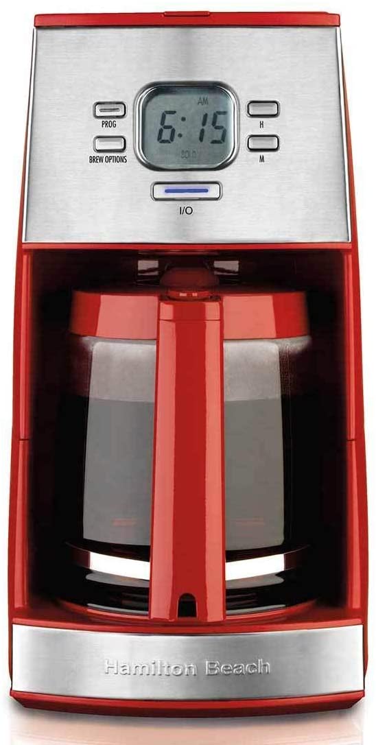 Hamilton Beach Ensemble 12-Cup Coffeemaker with Glass Carafe, Red