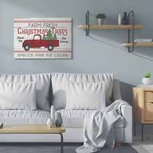 Load image into Gallery viewer, Stupell Industries Farm Fresh Christmas Trees Red Truck Holiday Word Design Canvas, 30 x 40, Multi-Color