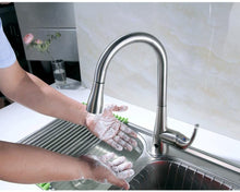 Load image into Gallery viewer, Flow Motion Activated Single-Handle Pull-Down Sprayer Kitchen Faucet with Motion Sensor in Brushed Nickel