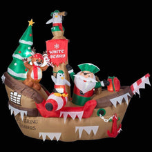 Load image into Gallery viewer, 8 Ft. Inflatable Giant Christmas Pirate Ship Scene