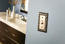 Load image into Gallery viewer, Brainerd 64049 Paisley Single Switch Wall Plate - Tumbled Antique Brass - 1 Pack