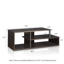 Load image into Gallery viewer, Furinno 15044CC/BK Econ Low Rise TV Stand, Espresso/Black