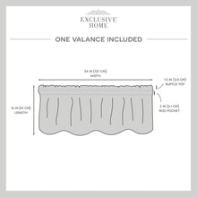 Load image into Gallery viewer, Exclusive Home Curtains Loha Light Filtering Rod Pocket Scalloped Valance, 54X16, Natural