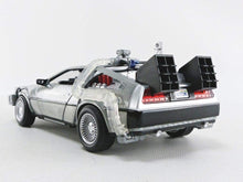 Load image into Gallery viewer, Back to The Future Part II 1:24 Time Machine Die-cast Car Light Up Feature, Toys for Kids and Adults