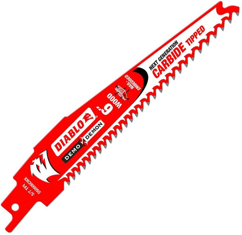 6 in. x 6/9 Teeth per in. Demo Demon Carbide Tipped Reciprocating Blade for Nail Embedded Wood