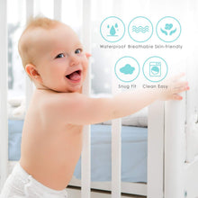 Load image into Gallery viewer, Kushies Baby Playard/Pack n Play Sheet, Portable Crib Sheets, Baby Bedding, Pack and Play Mini Sheet, Blue