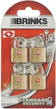 Load image into Gallery viewer, Brinks 161-20471 TSA Approved 22mm Luggage Lock Solid Brass, 4-Pack