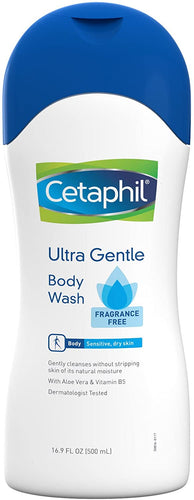 Cetaphil Ultra Gentle Body Wash, Fragrance Free, 16.9 Fl Oz (Pack of 3)