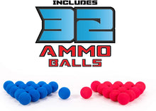Load image into Gallery viewer, Hog Wild Atomic Power Popper Battle Pack - Red and Blue Rapid Fire Foam Ball Blaster Guns - Shoots Up to 8 Foam Balls Each - 2 Player - 4+