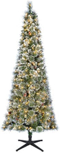 Load image into Gallery viewer, Home Accents Holiday 7 ft Sparkling Amelia Pine Slim LED Pre-Lit Artificial Christmas Tree with 300 Warm White Lights