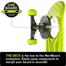 Load image into Gallery viewer, MorfBoard Skate &amp; Scoot Combo Set, Chartreuse/Black Color