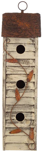 Glitzhome Hand Painted Hanging Wood Birdhouse for Garden