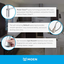 Load image into Gallery viewer, MOEN 87966SRS Kaden Single-handle Pull-down Sprayer Kitchen Faucet In Spot Resist Stainless Featuring Reflex