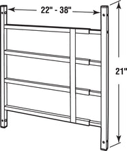 Load image into Gallery viewer, Prime-Line S 4764 Fixed Window Guard – 4-Bar Window Guard Prevents Accidental Falls and Adds Child Safety Measures to Windows (23-1/2 in. - 40 in. x 21-3/8 in., White Steel, Non-Egress)