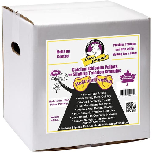 Bare Ground Calcium Chloride Snow and Ice Melt Pellets with Traction Granules in Shaker Jug