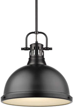Load image into Gallery viewer, Golden Lighting 3604-L BLK Duncan Pendant, Matte Black with Matte Black Shade