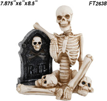 Load image into Gallery viewer, Skeleton &amp; Pumpkin w/Color Changing LED Lights, Ployresin FT-2633E