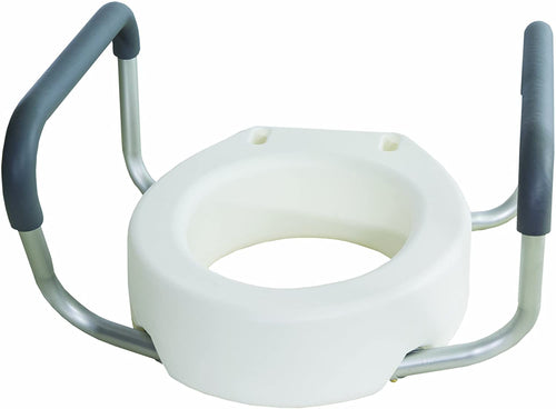 Essential Medical Supply Toilet Seat Riser with Removable Arms - Standard Bowl, 17.5 x 13.5 x 3.5 Inch