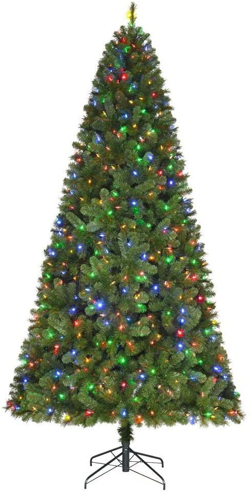 Home Accents Holiday 9 ft Wesley Long Needle Pine LED Pre-Lit Artificial Christmas Tree with 650 Color Changing Lights