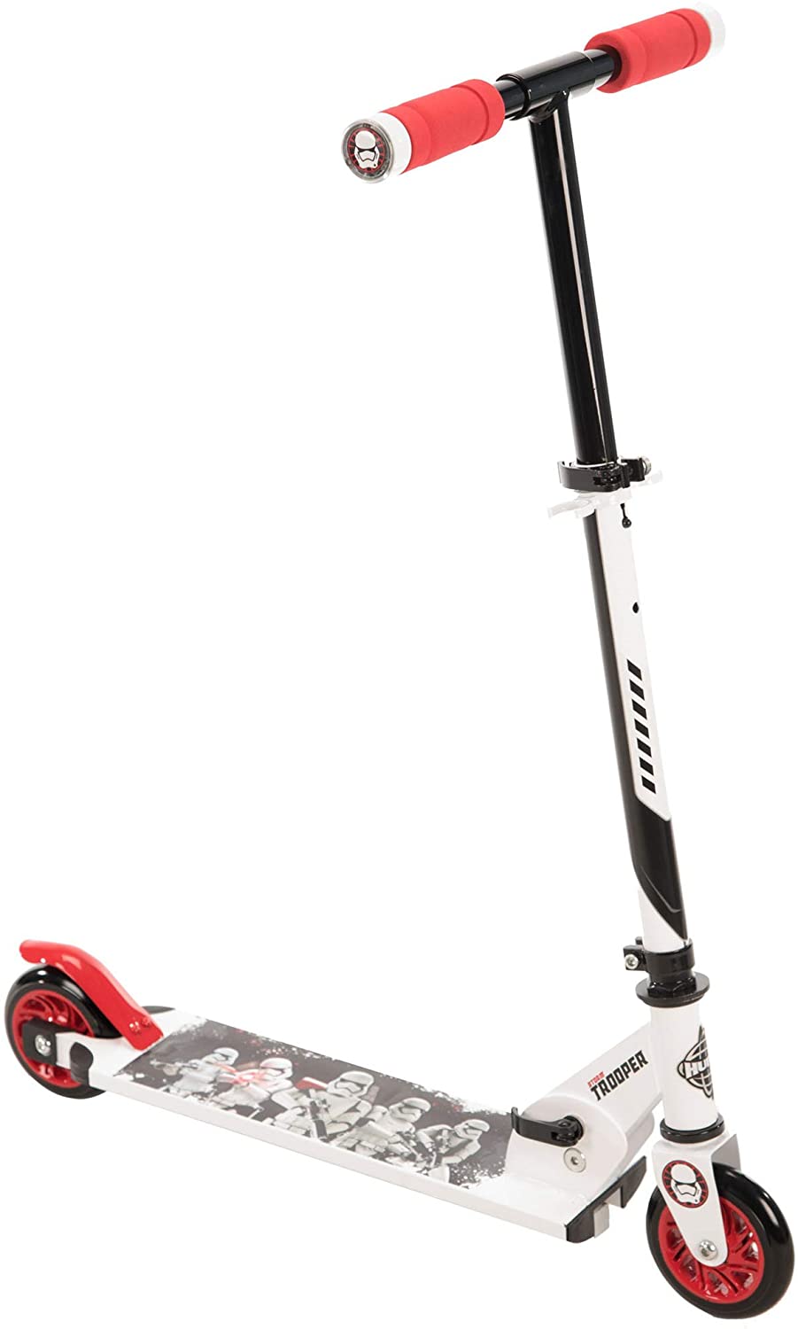 Huffy 38647 Star Wars First Order Stormtrooper Kids Folding Inline Kick Scooter with Light Up LED Lights, Ages 5 and Up