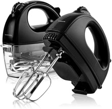Load image into Gallery viewer, Ovente Portable Electric Hand Mixer 5 Speed Mixing, 150W Powerful Blender for Baking &amp; Cooking with 2 Stainless Steel Chrome Beater Attachments &amp; Snap Clear Case Compact Easy Storage
