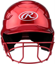 Load image into Gallery viewer, Rawlings Vapor Baseball/Softball Batter's Helmet &amp; Face Guard Mask (RED)