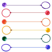 Load image into Gallery viewer, K-Roo Sports 6-pack Swinging Skip Balls, Rainbow Colors - Kids Jump Rope Athletic Exercise Toy for Playground, Gym Class, &amp; Home by