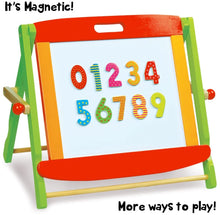 Load image into Gallery viewer, Little Artists 3-in-1 Tabletop Easel | Wooden Wonders Dry Erase Whiteboard, Chalkboard, and Magnetic Board for Kids Creative Art and Drawing | Great Art Class School Teacher Learning Activity