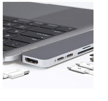 Load image into Gallery viewer, HyperDrive USB C Hub, Best Type-C Duo Adapter 50Gbps MacBook Pro 2018 2017 2016 13" 15", 7in2: USB-C 100W Power Delivery, USBC 5Gbps Data, 4K HDMI, microSD/SD Card Reader, 2xUSB 3.1 Ports SANHO