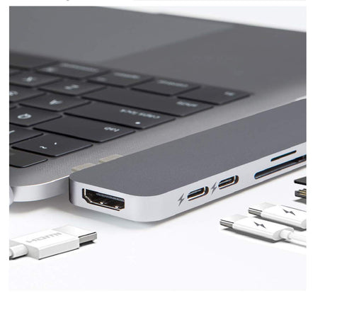 HyperDrive USB C Hub, Best Type-C Duo Adapter 50Gbps MacBook Pro 2018 2017 2016 13