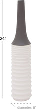 Load image into Gallery viewer, Benzara Ceramic White Grey Vase 5&quot; W, 24&quot; H