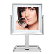 Load image into Gallery viewer, Conair Double Sided Cordless Rechargeable LED Lighted Makeup Mirror, Polished Chrome Finish