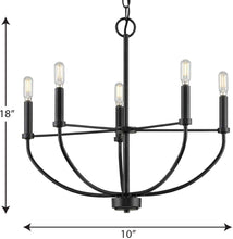 Load image into Gallery viewer, Progress Lighting P400202-031 Leyden Chandeliers, Black