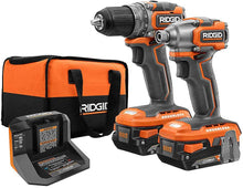 Load image into Gallery viewer, RIDGID 18V Brushless Sub-Compact Cordless 1/2 -inch Drill/Driver and Impact Driver Combo Kit, R9780