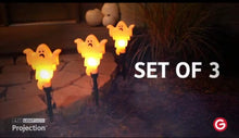 Load image into Gallery viewer, Gemmy Lightshow Flickering Ghosts Halloween Pathway Markers (3-Count)