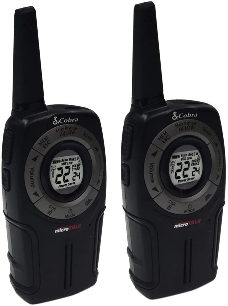 Cobra ACT220B Wearable Walkie Talkies Chat Tag Rock Hands Free 12-Mile Radios (Pair)