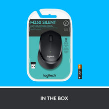Load image into Gallery viewer, Logitech M330 Silent Plus Wireless Large Mouse, Black Inc)