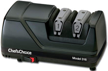 Load image into Gallery viewer, Chef'sChoice 316 Diamond Hone Knife Sharpener for 15-Degree Knives with Precision Guides to Sharpen Straight and Fine Edge Knives, 2-Stage, Black