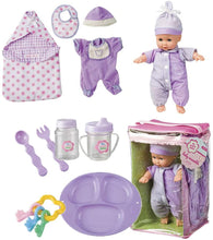 Load image into Gallery viewer, Toysmith Deluxe Baby Ensemble 12- Piece Doll Playset - 11 1/2" soft body doll with change of clothes (clothing may vary)