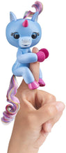 Load image into Gallery viewer, Fingerlings Baby Unicorn - Stella (Periwinkle Blue with Rainbow Mane &amp; Tail) - Friendly Interactive Toy by WowWee, One Size