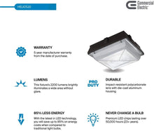 Load image into Gallery viewer, Commercial Electric Square 1-Light 20-Watt Dark Bronze LED Outdoor Flush Mount Area and Canopy Light with 2200 Lumens (2-Pack)