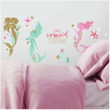 Load image into Gallery viewer, RoomMates Mermaid Peel and Stick Wall Decals with Glitter - RMK3562SCS, Multicolor