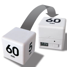 Load image into Gallery viewer, The Miracle TimeCube Timer, 5, 15, 30 and 60 Minutes, for Time Management, Kitchen Timer, Kids Timer, Workout Timer, White