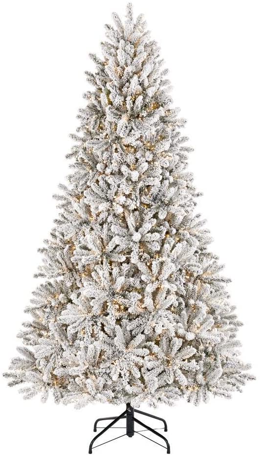 Home Accents Holiday 7.5 ft Starry Light Frasier Fir Flocked LED Pre-Lit Artificial Christmas Tree