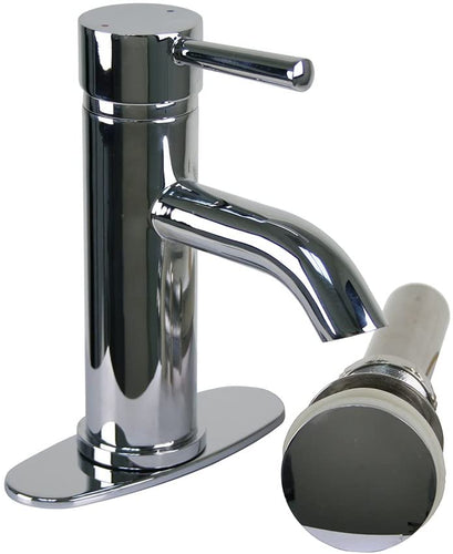 Brienza Moncalieri Single Post Bathroom Faucet and Drain Set in Chrome