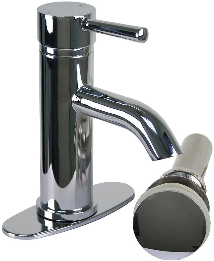 Brienza Moncalieri Single Post Bathroom Faucet and Drain Set in Chrome