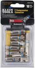Load image into Gallery viewer, Klein Tools Compression Connectors, Universal F Connectors RG6/6Q with Universal Sleeve Technology, Professional Grade